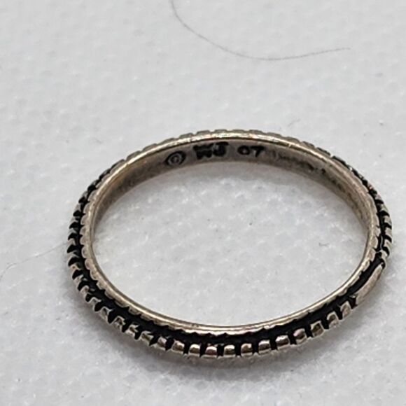 Waldeck Johnson Navajo Sterling Silver Beaded Eternity Band Ring (4.75) - Picture 6 of 7